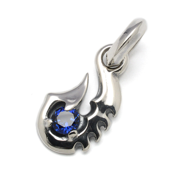 ビルウォールレザー　Bill Wall Leather　Fish Hook w/stone Charm Blue　フィッシュフックチャームw/ストーン　ブルー　C335
