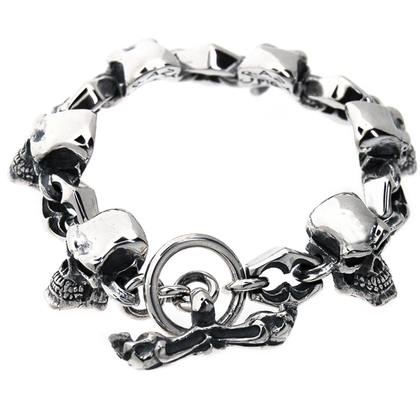 クレイジーピッグ　CRAZY PIG DESIGNS　スカルリンクブレスレット　#480