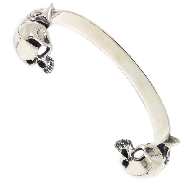 クレイジーピッグ　CRAZY PIG DESIGNS　TWO SKULL BANGLE (SMALL) ２スカルバングルスモール　#296