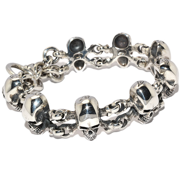 クレイジーピッグ　CRAZY PIG DESIGNS　SKULL & CROSSBONE BRACELET　クロスボーンスカルブレスレット　#845