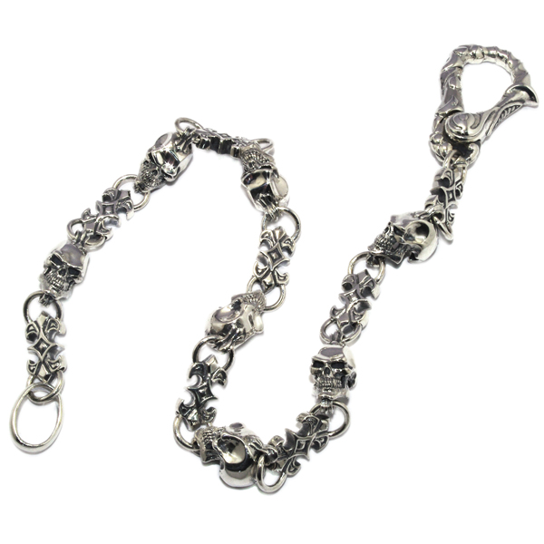 クレイジーピッグ　CRAZY PIG DESIGNS　SKULL ＆ LINK WALLETCHAIN  #415