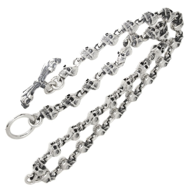 クレイジーピッグ　CRAZY PIG DESIGNS　ミディアムスカルリンクネックレス　Med Skull Link/Skulls T Bar #891(約51ｃｍ)