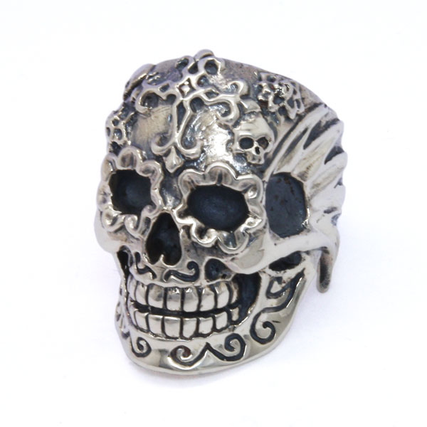 クレイジーピッグ　CRAZY PIG DESIGNS　EL MUERTO MEXICAN SKULL RING  #990