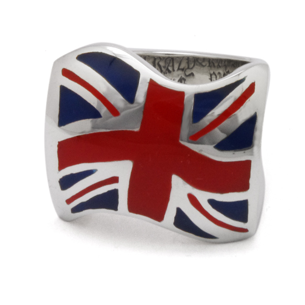 クレイジーピッグ　CRAZY PIG DESIGNS　UNION JACK RING RED & BLUE ENAMEL ユニオンジャック　UKカラー 　#805