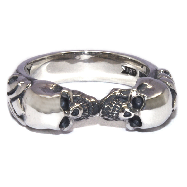 クレイジーピッグ　CRAZY PIG DESIGNS　TWO SKULL TUDOR RING  RING #586