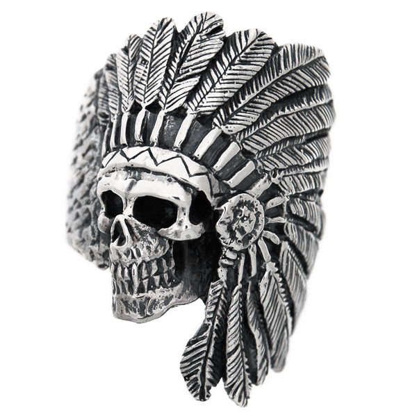 クレイジーピッグ　CRAZY PIG DESIGNS　ゴーストチーフスカルリング　Ghost chief skull #806