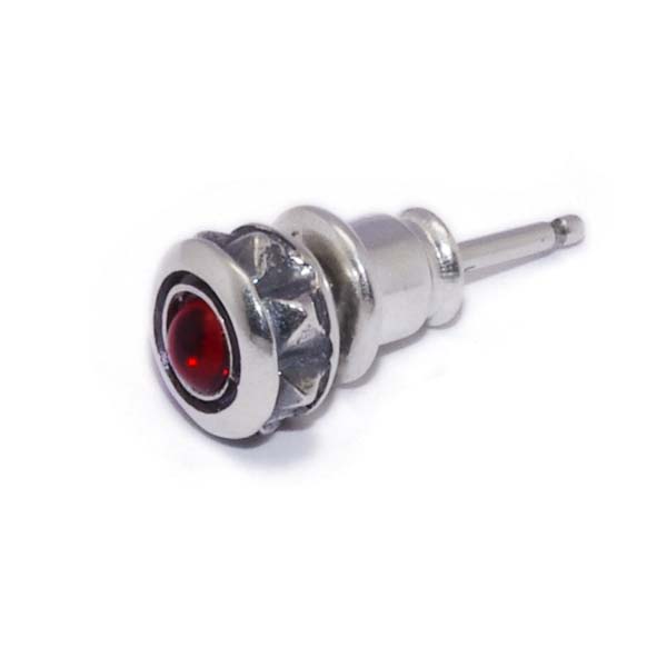 ディールデザイン　DEAL DESIGN　スパイクピアスwith stone Red 390056