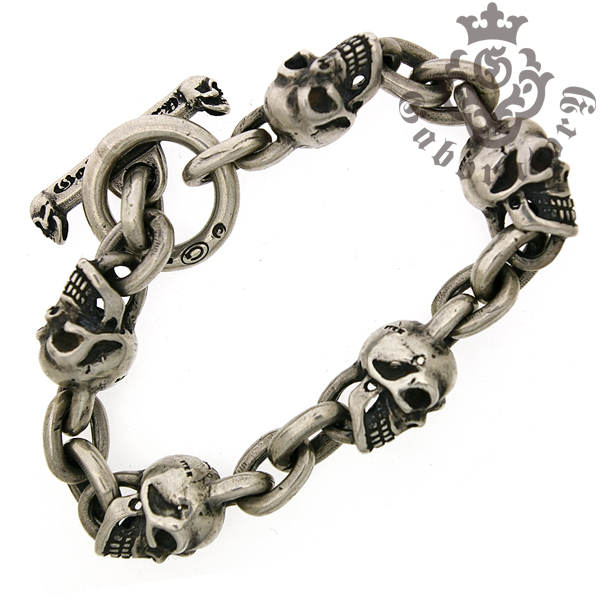 ガボラトリー　Gaboratory　Skull & small oval link bracelet　スカル&スモールオーバルリンクブレスレット　sbr002