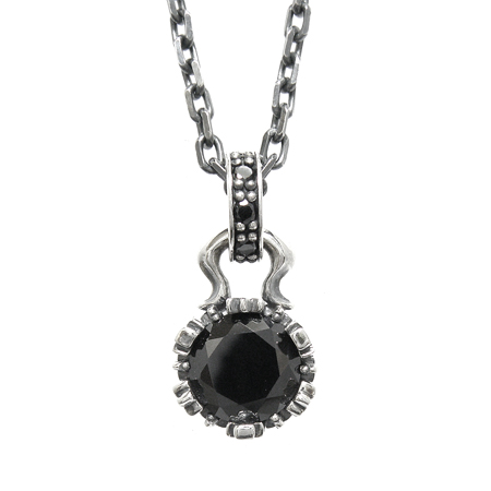 Artemis Classic(アルテミスクラシック)　ストーンクラウンチャームペンダント/ブラック【チェーン付】　ACP0218BK　ネックレス