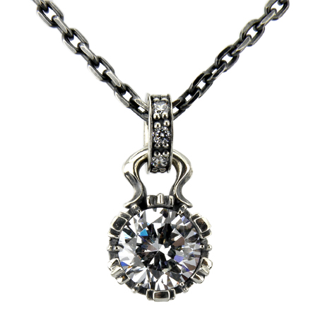 Artemis Classic(アルテミスクラシック)　ストーンクラウンチャームペンダント/ホワイト【チェーン付】　ACP0218WH　ネックレス