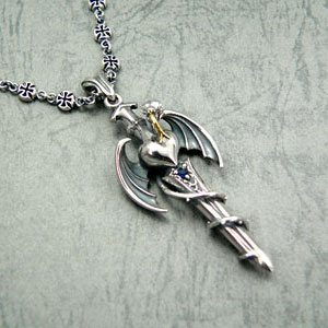 Barbara(バーバラ)　ペンダント　Knight Sword Gold Tongue Pendant　PB-N-422　チェーン40cm (+5cmのアジャスター付き)