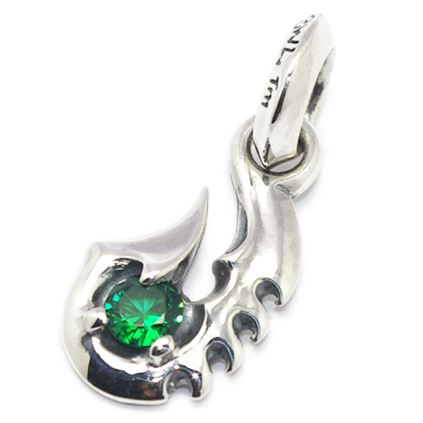 ビルウォールレザー Bill Wall Leather Fish Hook Charm w/Stone 