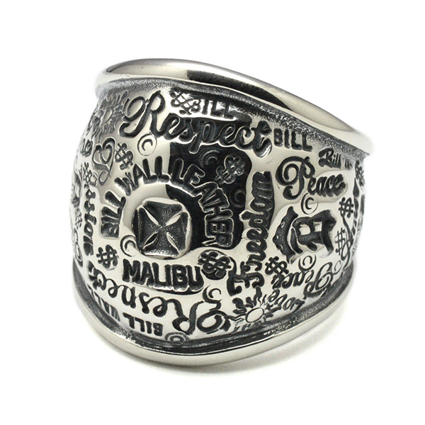 ビルウォールレザー　Bill Wall Leather　Graffiti Dome Ring　グラフィティドームリング　R445