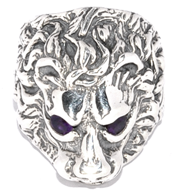 ビルウォールレザー　Bill Wall Leather　Lion Ring w/Stone eyes　ライオンリングw/ストーンアイズ　R395S