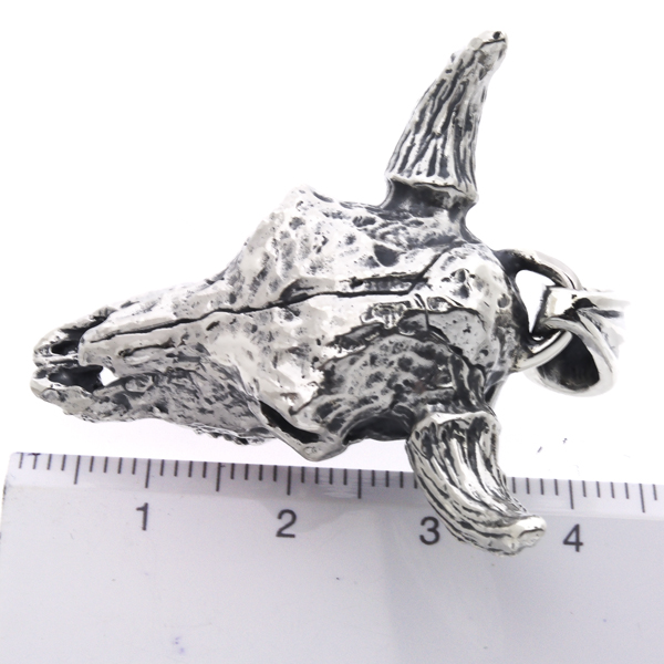 【正規品】CRAZY PIG CP803 スカルペンダント クレイジーピッグ CRAZY PIG DESIGNS 3D COW SKULL 3Dカウスカル