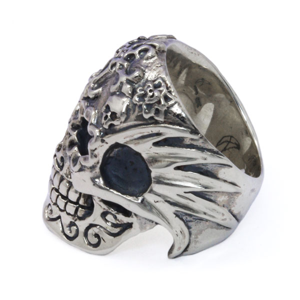 CRAZY PIG Engraved Skull Ring クレイジーピッグ