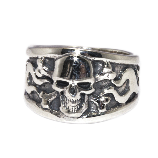 クレイジーピッグ CRAZY PIG DESIGNS SKULL & CROSS BONE CLASSIC RING