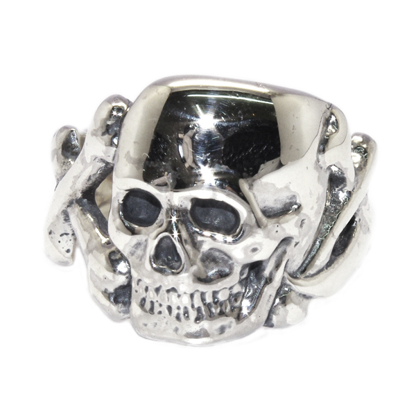 クレイジーピッグ CRAZY PIG DESIGNS FLAT SKULL & CROSS BONE RING #37 
