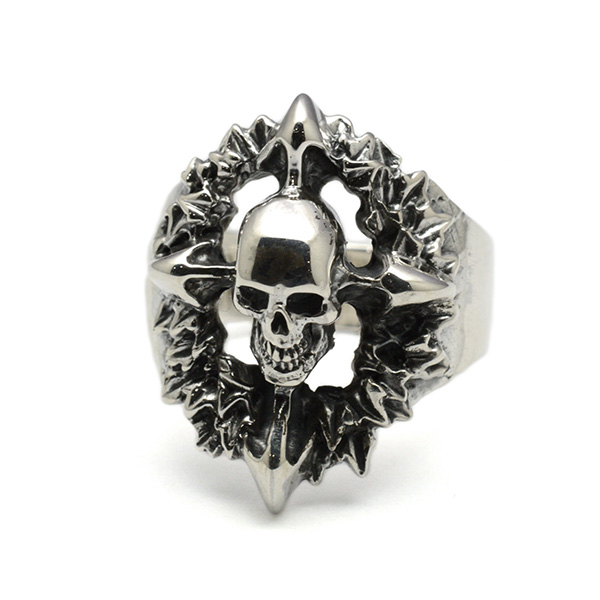 クレイジーピッグ　CRAZY PIG DESIGNS　WREATH SKULL RING #1106 リーススカルリング