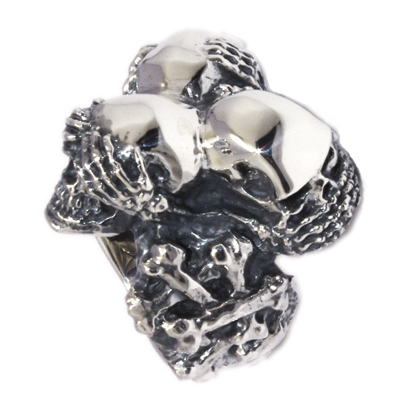クレイジーピッグ CRAZY PIG DESIGNS THREE WISE SKULL RING #225