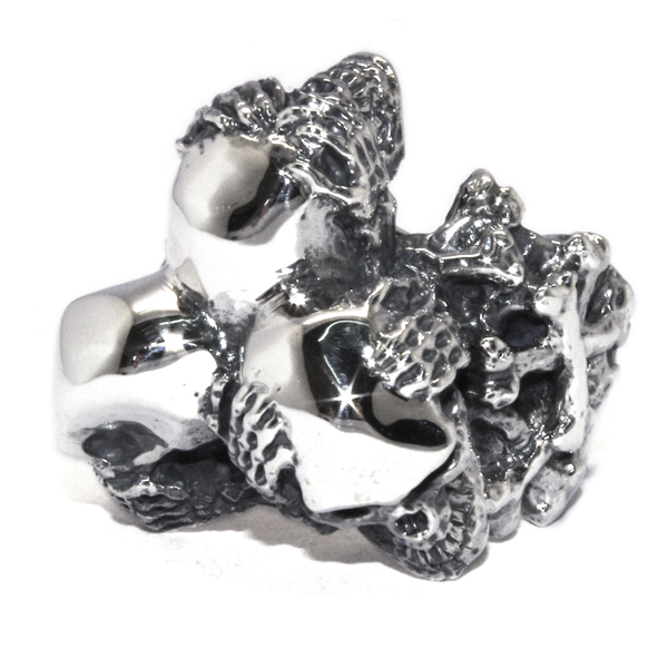 クレイジーピッグ CRAZY PIG DESIGNS THREE WISE SKULL RING #225