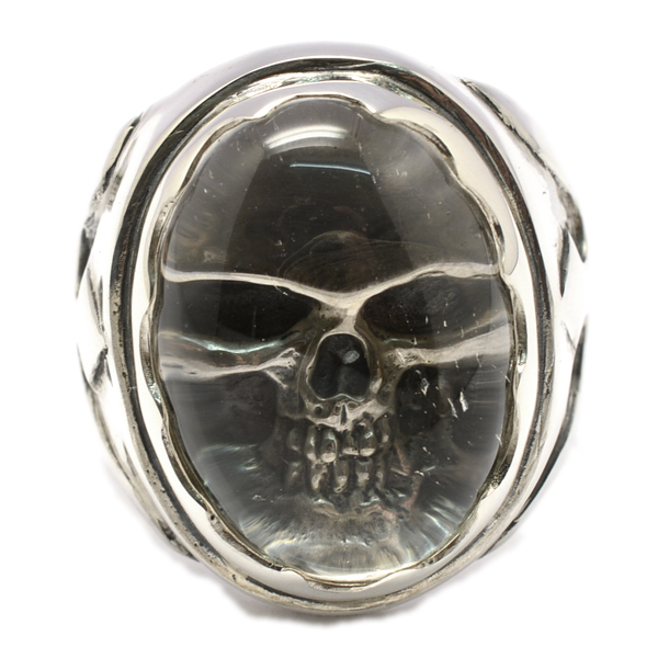 クレイジーピッグ CRAZY PIG DESIGNS ラージ クリスタルスカルリング #137 