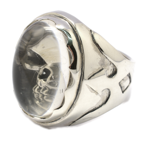 クレイジーピッグ CRAZY PIG DESIGNS ラージ クリスタルスカルリング #137 