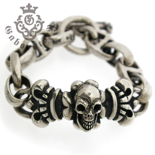 Gaboratory（ガボラトリー）　Skull on 4heart ID with h.w.o&anchor links all smooth　113-A
