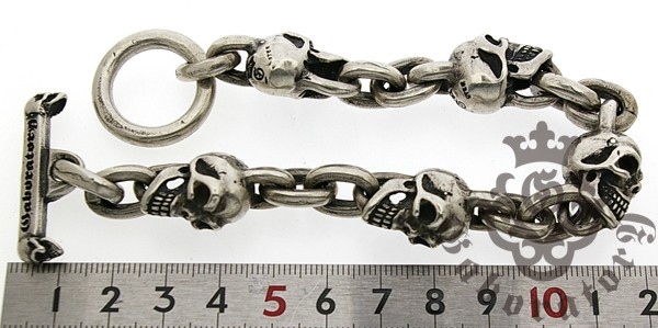 ガボラトリー Gaboratory Skull & small oval link bracelet スカル 