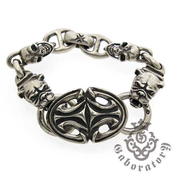 ガボラトリー Gaboratory Sculpted oval w/2skulls+h.w.o&anchor