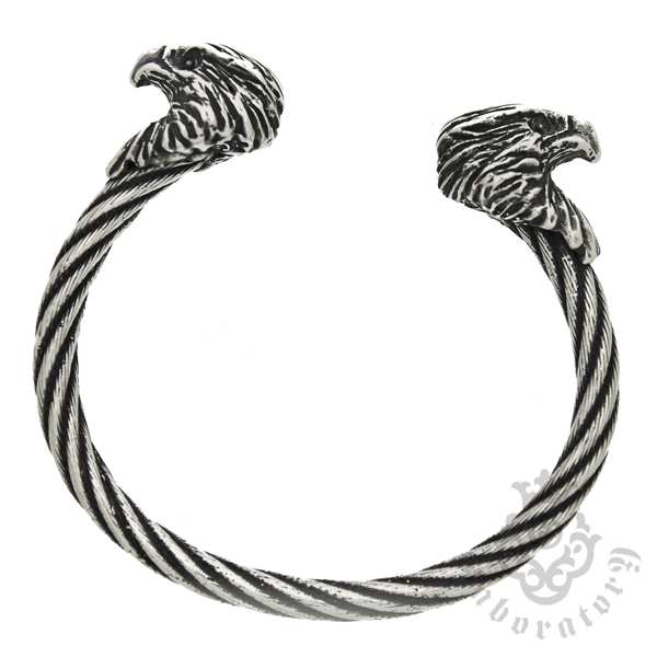 ガボラトリー　Gaboratory　Eagle heads cable wire bangle　イーグルヘッド ケーブルワイヤーバングル