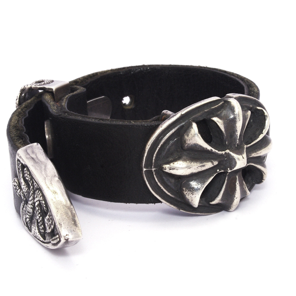 ガボラトリー Gaboratory Cross oval leatger bracelet / bgc003