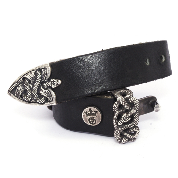 Gaboratory／LEATHER WRIST BAND CROSS OVAL