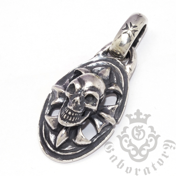 ガボラトリー　Gaboratory　Skull on Cross oval Pendant スカルオンクロスオーバルペンダント　240‐A