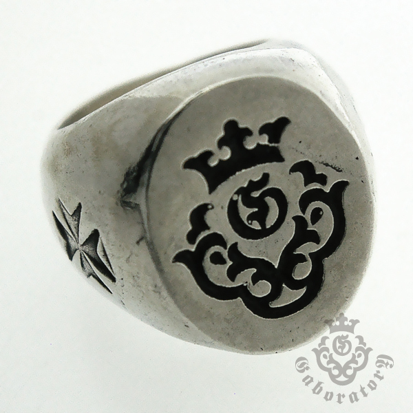 ガボラトリー　Gaboratory　Gaboratory logo large signet ring　156-A