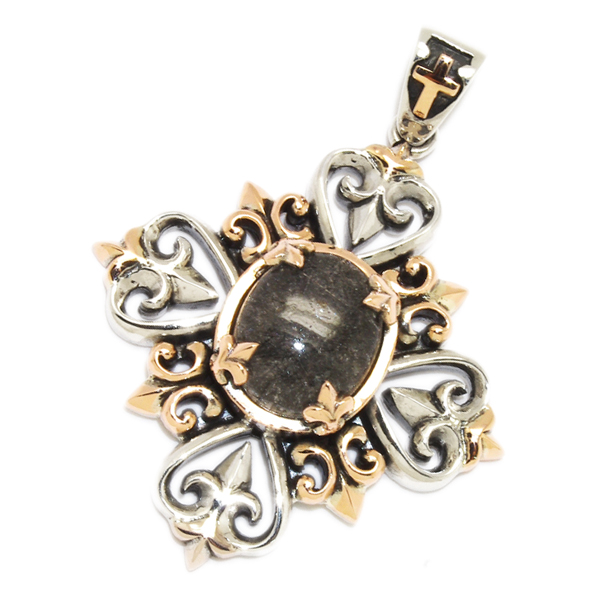 【ロードキャメロット　ネックレス　ペンダント】Lord Camelot　　LC-218 BK RQ ブラックルチルクォーツ