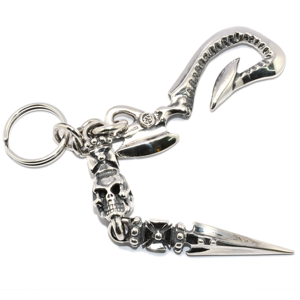 トラヴィスワーカー　TRAVIS WALKER　Hook- Lil' G Cross Skull w/Dagger Key Chain　KCS060