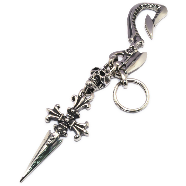 トラヴィスワーカー　TRAVIS WALKER　Hook w/Skull Cross Dagger Key chain  KCS024