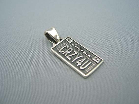 トラヴィスワーカー　TRAVIS WALKER　ライセンスプレート“CRZY4U“スモール ペンダント【トップのみ】　LPS017-S