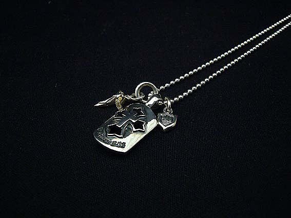 BRS アクセサリー・ジュエリー ウルフマン ブレード クロス チャーム ドッグタグ ペンダント ネックレス チェーン付き シルバー925  シルバーネックレス WOLFMAN B.R.S ウルフマンBRS エンジェル クロス チャーム ドッグタグ ペンダント