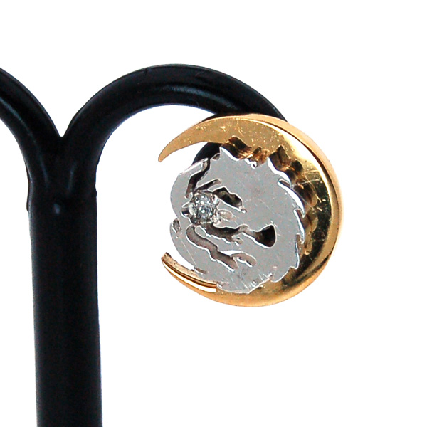 【ウルフマンBRS　ピアス】WOLFMAN B.R.S　ムーンウルフスタッドピアスG【1個＝片耳用】　WO-E-17G