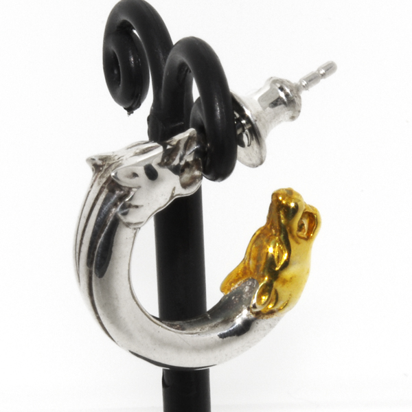 【ウルフマンBRS　ピアス】WOLFMAN B.R.S　ウルフダブルヘッドピアスG　WO-E-5G