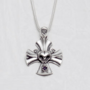Barbara(バーバラ)　ペンダント　Blue Rosen Iron Croiz Pendant (Large Stone)　PB-N-411(チェーン40ｃｍ)