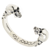 クレイジーピッグ　CRAZY PIG DESIGNS　HEAVY TWO SKULL BANGLE　ヘビー２スカルバングル　#571