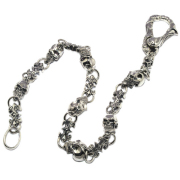 クレイジーピッグ　CRAZY PIG DESIGNS　SKULL ＆ LINK WALLETCHAIN  #415
