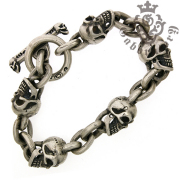 ガボラトリー　Gaboratory　Skull & small oval link bracelet　スカル&スモールオーバルリンクブレスレット　sbr002