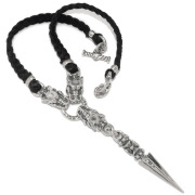 トラヴィスワーカー　TRAVIS WALKER　 Dagger w/3 Gargoyles w/Braided Leather Necklace  NCS001