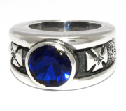 トラヴィスワーカー　TRAVIS WALKER　Double Cross Ring with Blue Sapphire　RGS043-9
