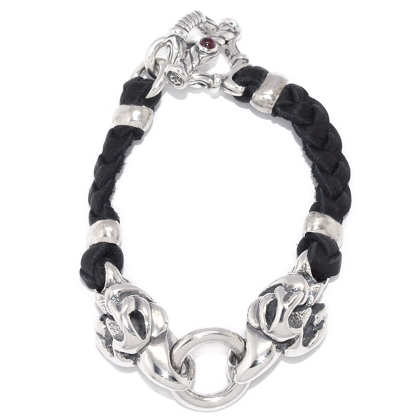 トラヴィスワーカー　TRAVIS WALKER　Braided Leather Griffin Bracelet  BRS019