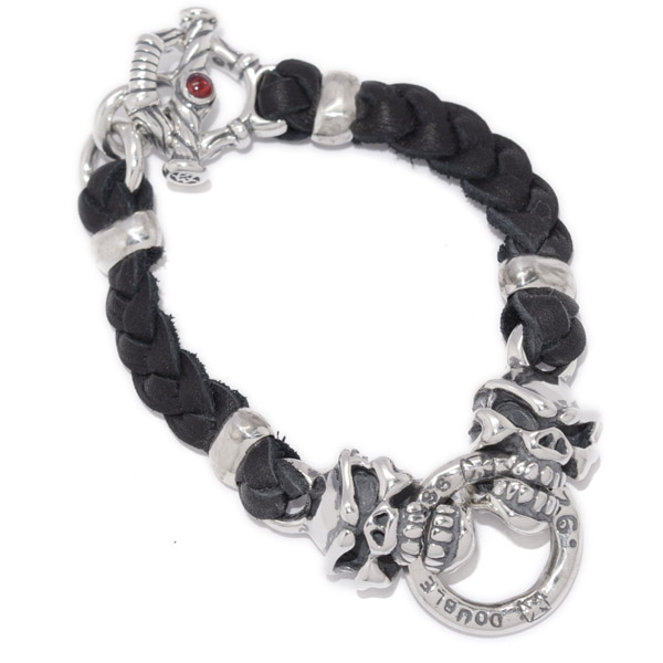トラヴィスワーカー　TRAVIS WALKER　Braided Leather Speed Bracelet  BRS042